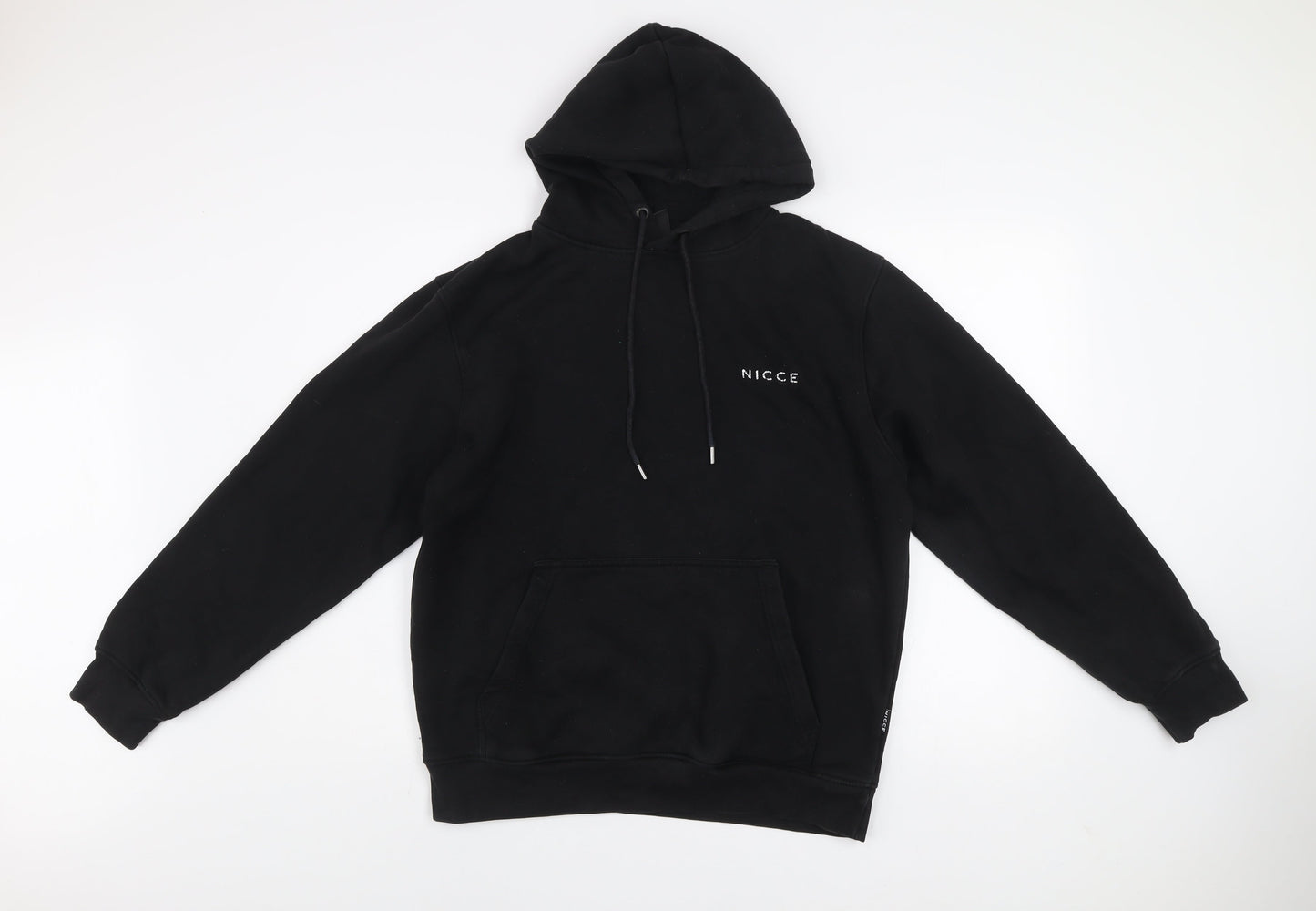 Nicce Men’s Black Pullover Hoodie Medium Logo Print Fleece
