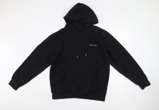 Nicce Men’s Black Pullover Hoodie Medium Logo Print Fleece