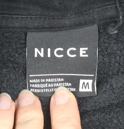 Nicce Men’s Black Pullover Hoodie Medium Logo Print Fleece