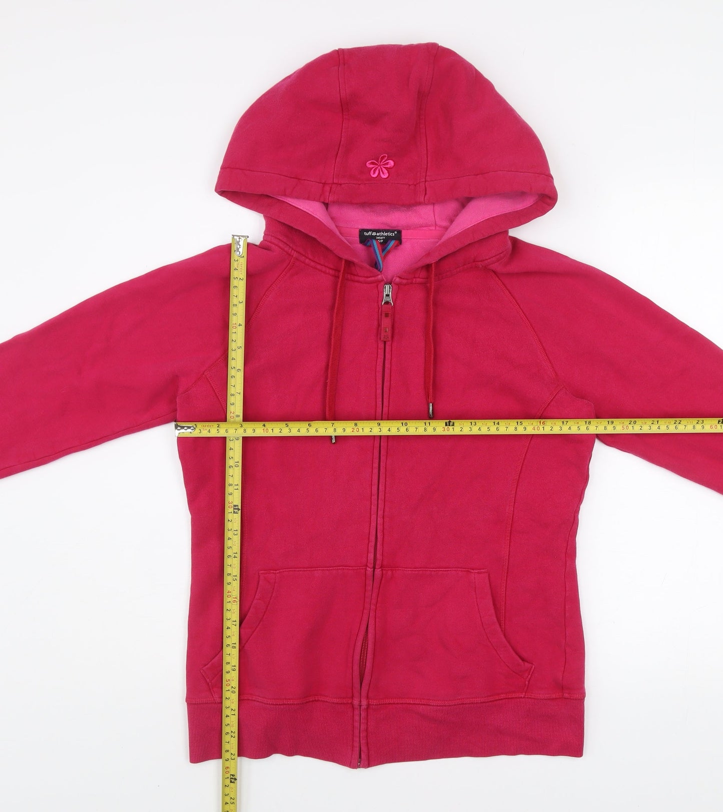 Tuff Athletics Women's Pink Hooded Full Zip Track Jacket Size S