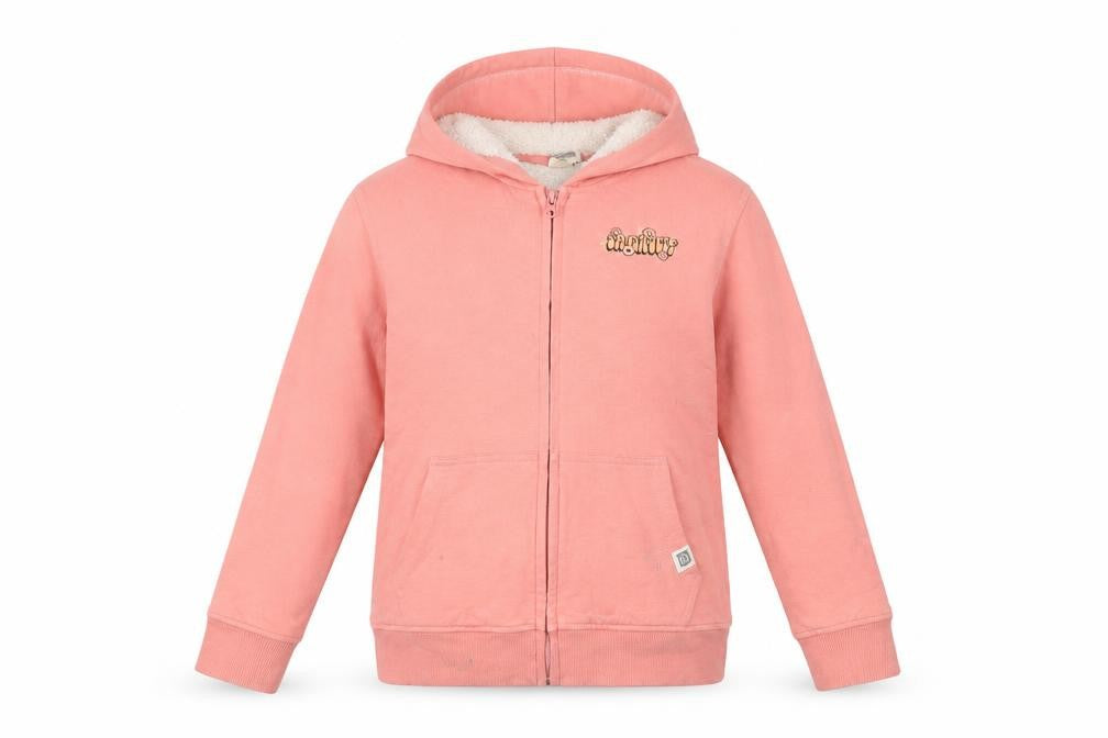 Saltrock Girls Pink Hooded Full Zip Basic Jacket 11-12 Years Retro Print