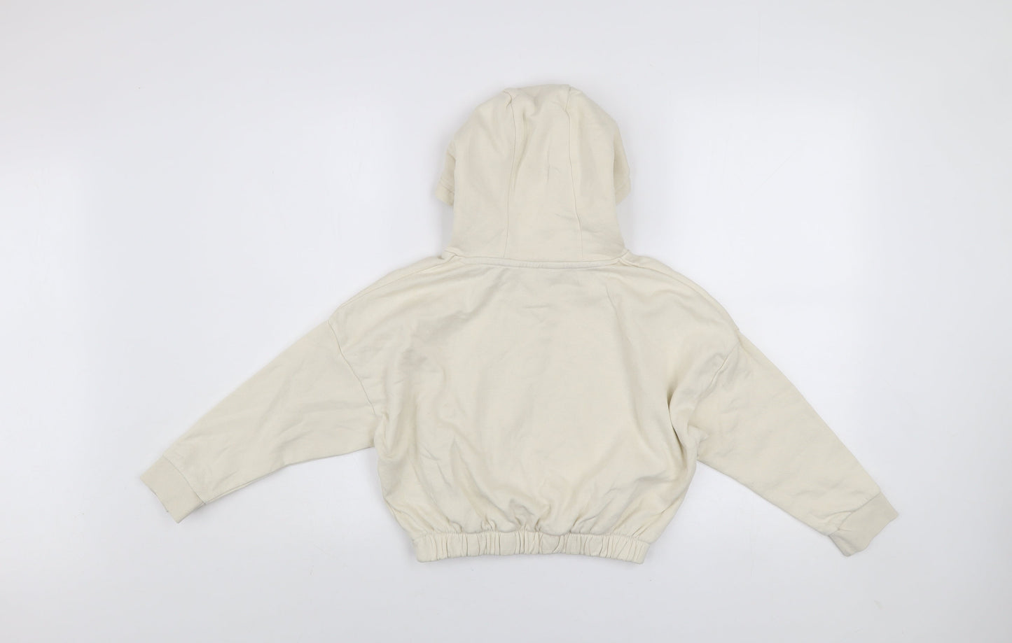 U.S. Polo Assn. Girls Ivory 7-8 Years Pullover Hoodie with Logo Print