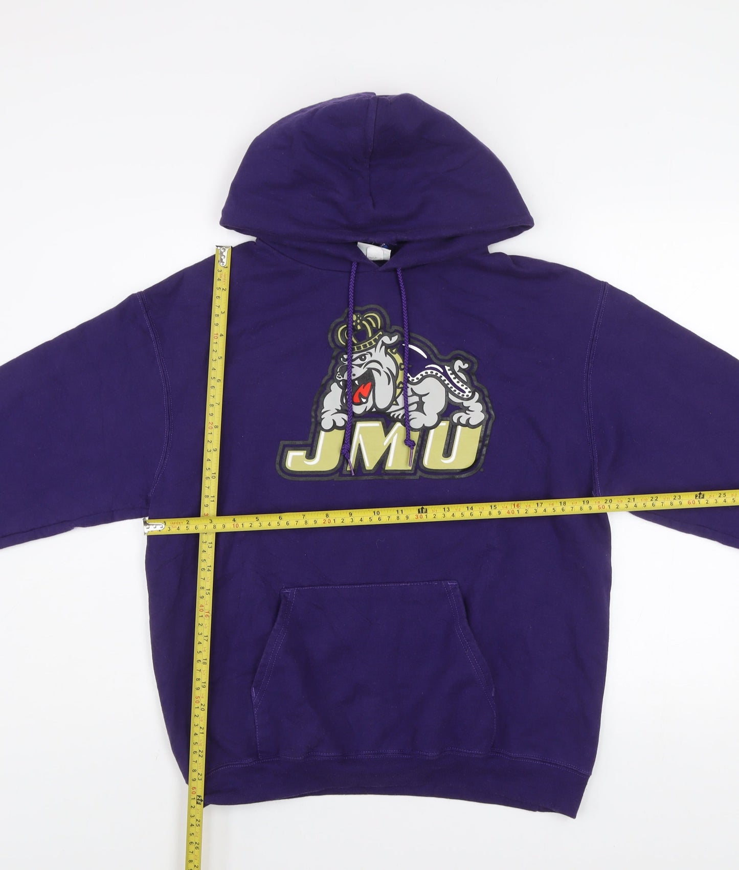 Champion Men's Purple JMU Pullover Hoodie Fleece Medium