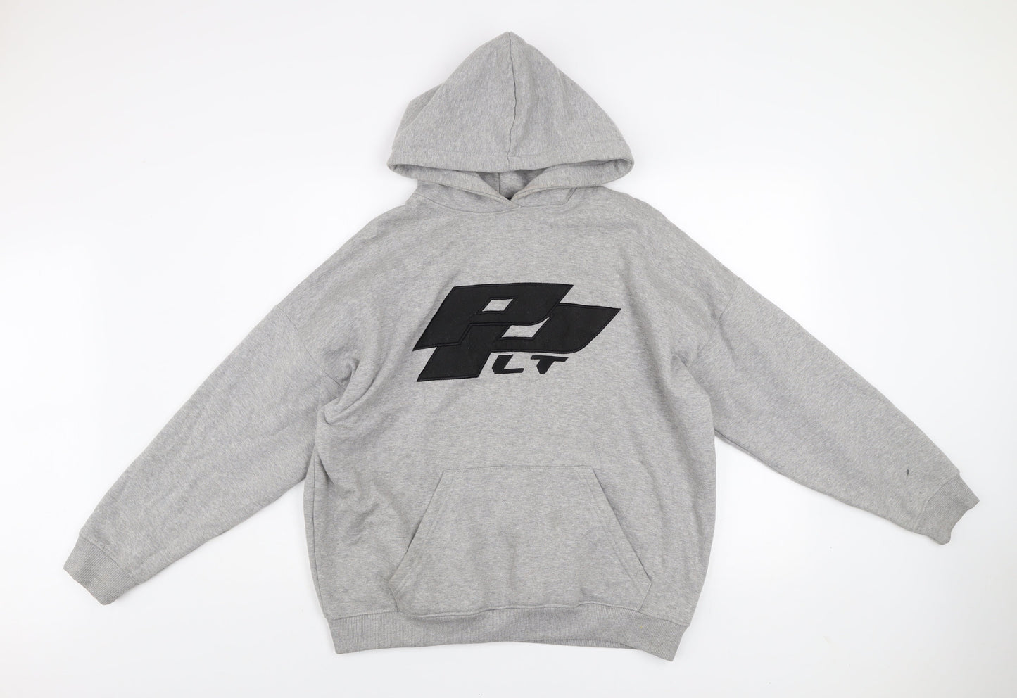 PrettyLittleThing Womens Grey Pullover Hoodie Size M Cotton Blend