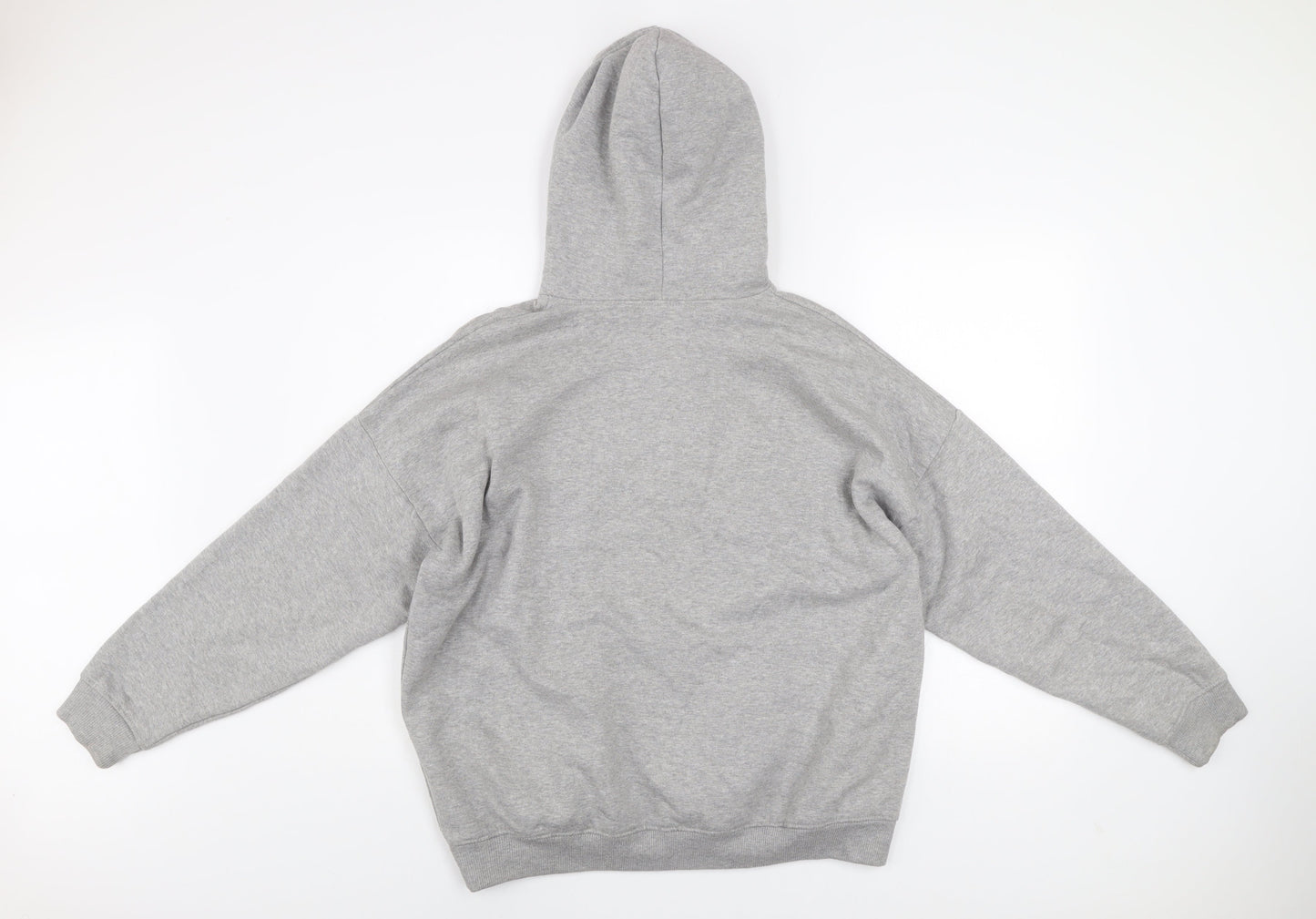 PrettyLittleThing Womens Grey Pullover Hoodie Size M Cotton Blend