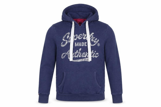Mens UK S Regular Superdry Blue Pullover Hoodie