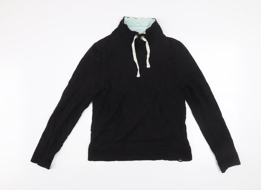 BAM Women Black Size 12 Pullover Sweatshirt with Drawstring Collar
