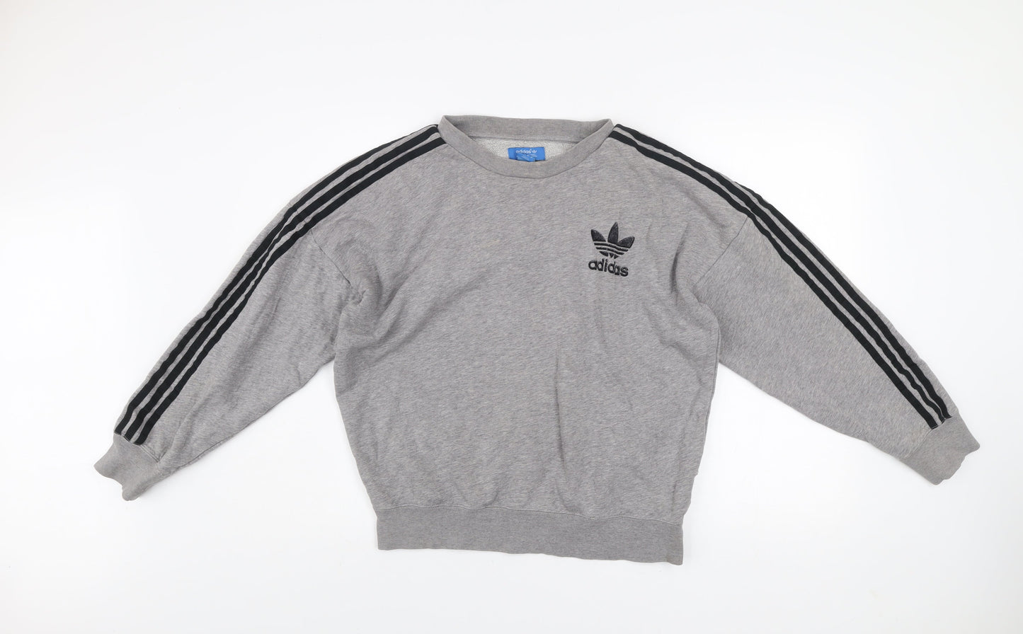 Adidas Men's Grey Pullover Sweatshirt M Vintage Sports Fleece Crew Neck