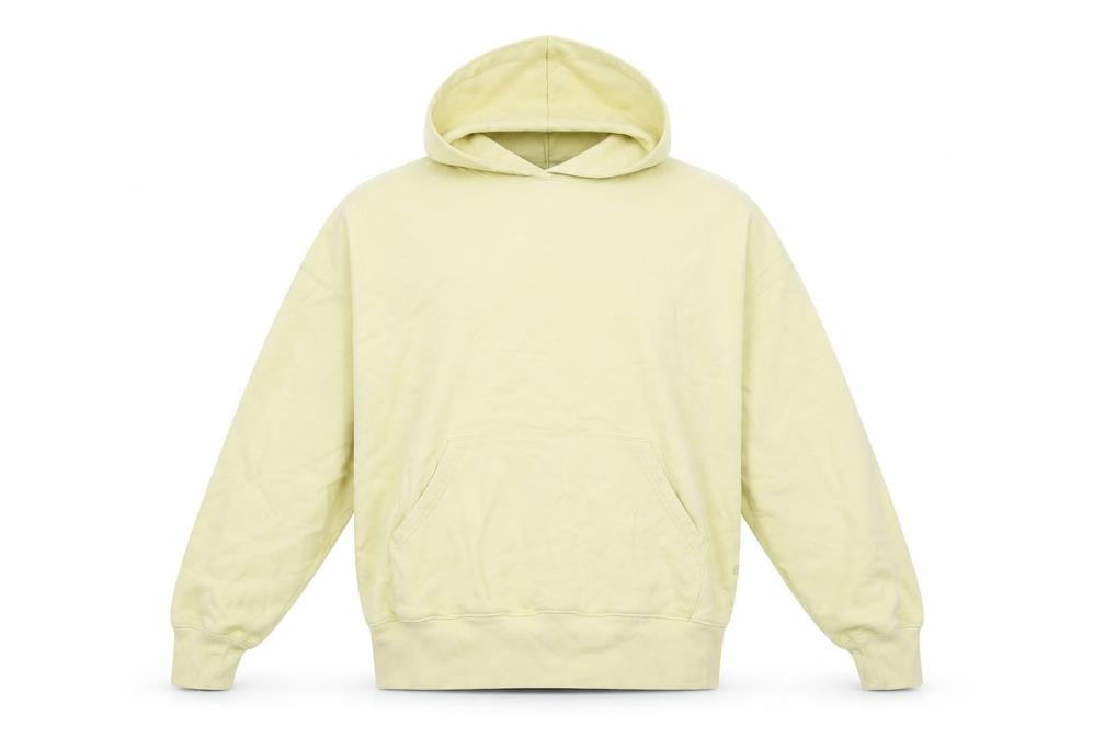 WEWOREWHAT Men's Beige Cotton Pullover Hoodie Size M