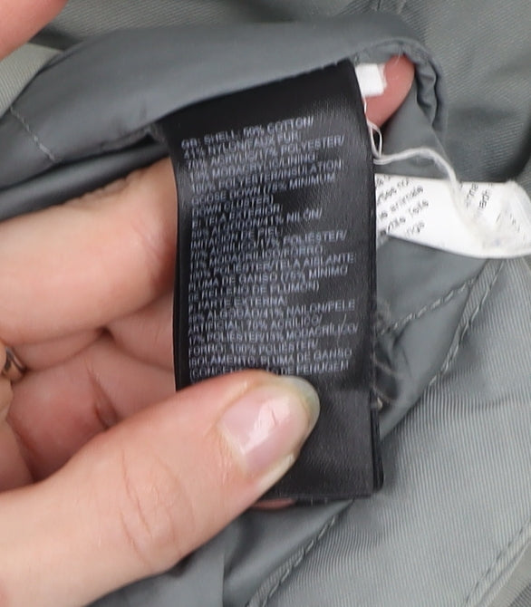 The North Face Women's Grey Parka Coat S Faux Fur Hood Waterproof