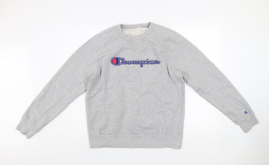 Champion Men's Grey Crew Neck Pullover Sweatshirt Size L