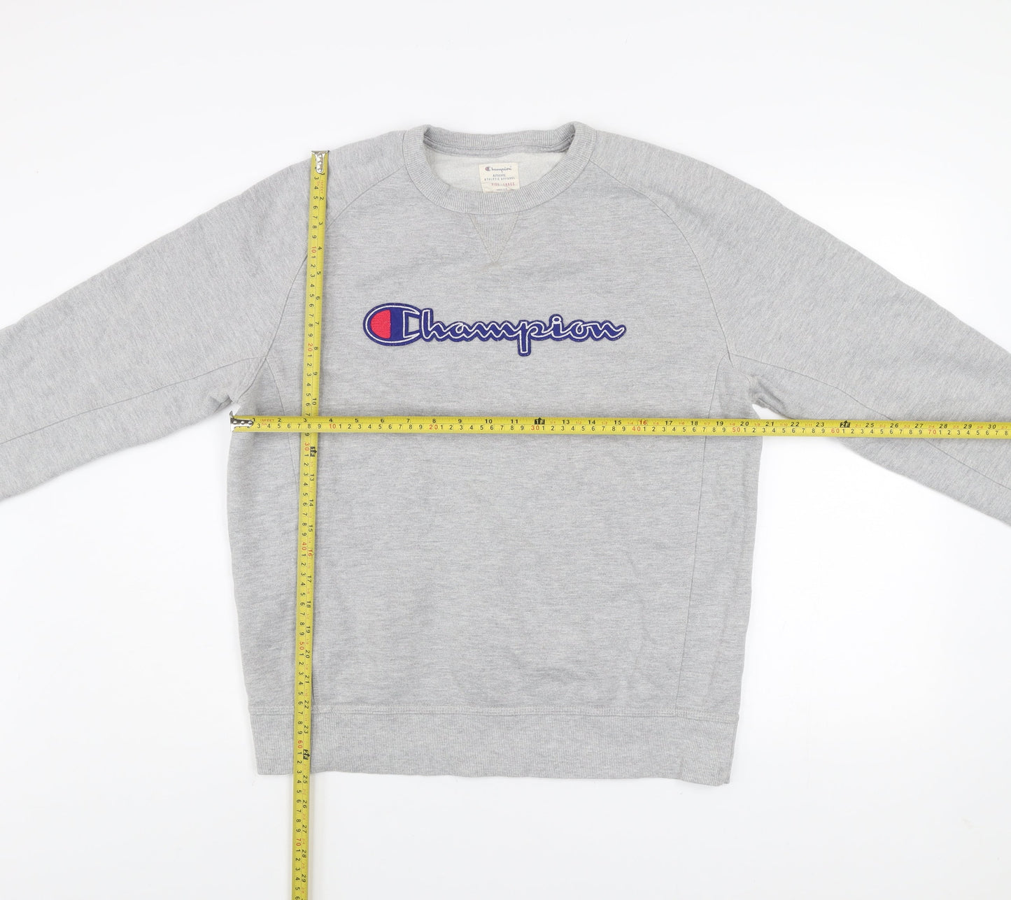 Champion Men's Grey Crew Neck Pullover Sweatshirt Size L