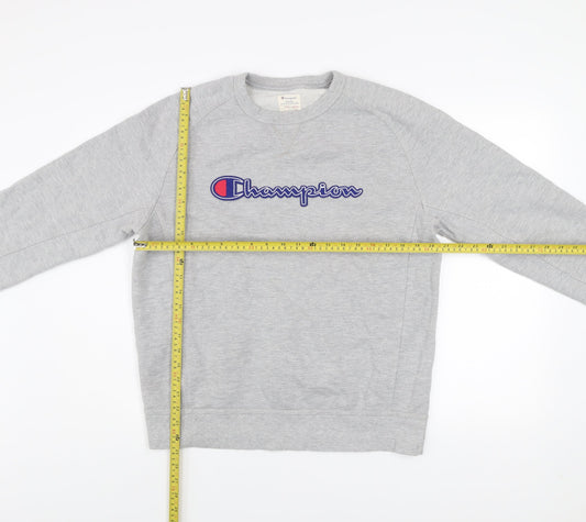 Champion Men's Grey Crew Neck Pullover Sweatshirt Size L