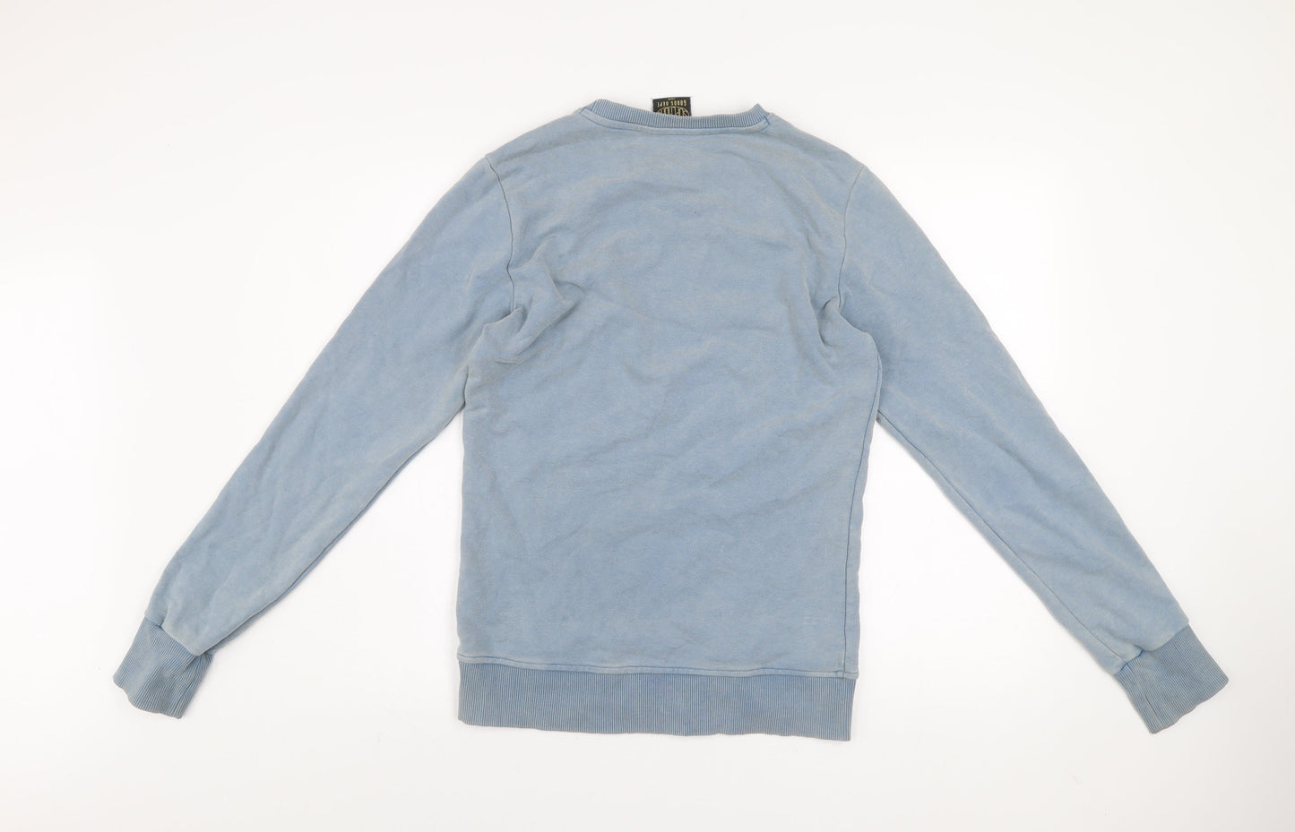 Superdry Men's Blue XS Crew Neck Graphic Print Pullover Sweatshirt