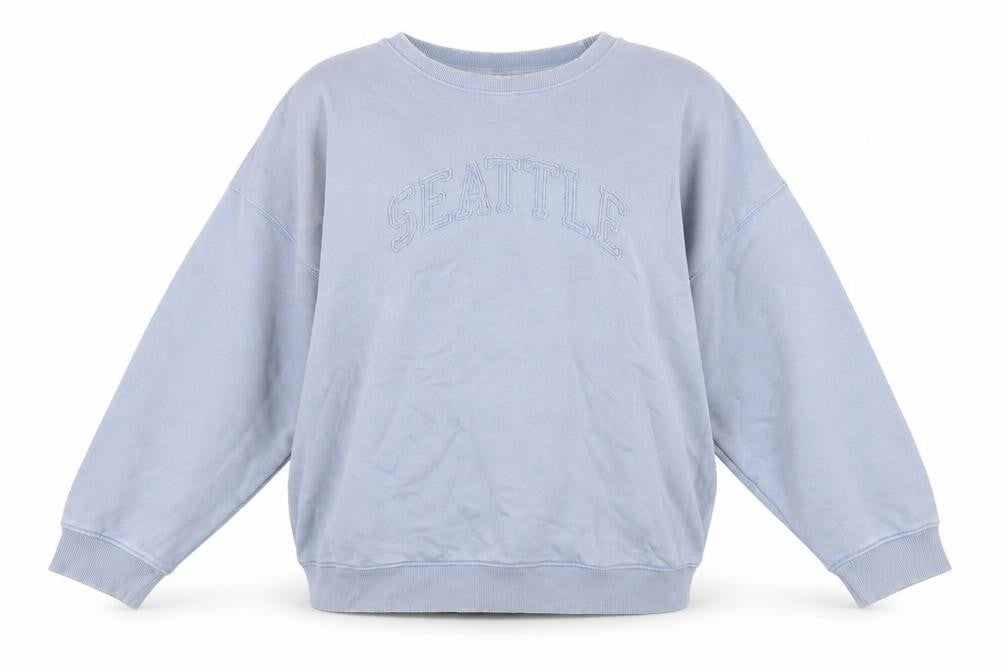 George Women Blue Cotton Blend Pullover Sweatshirt Size 18 Seattle Design