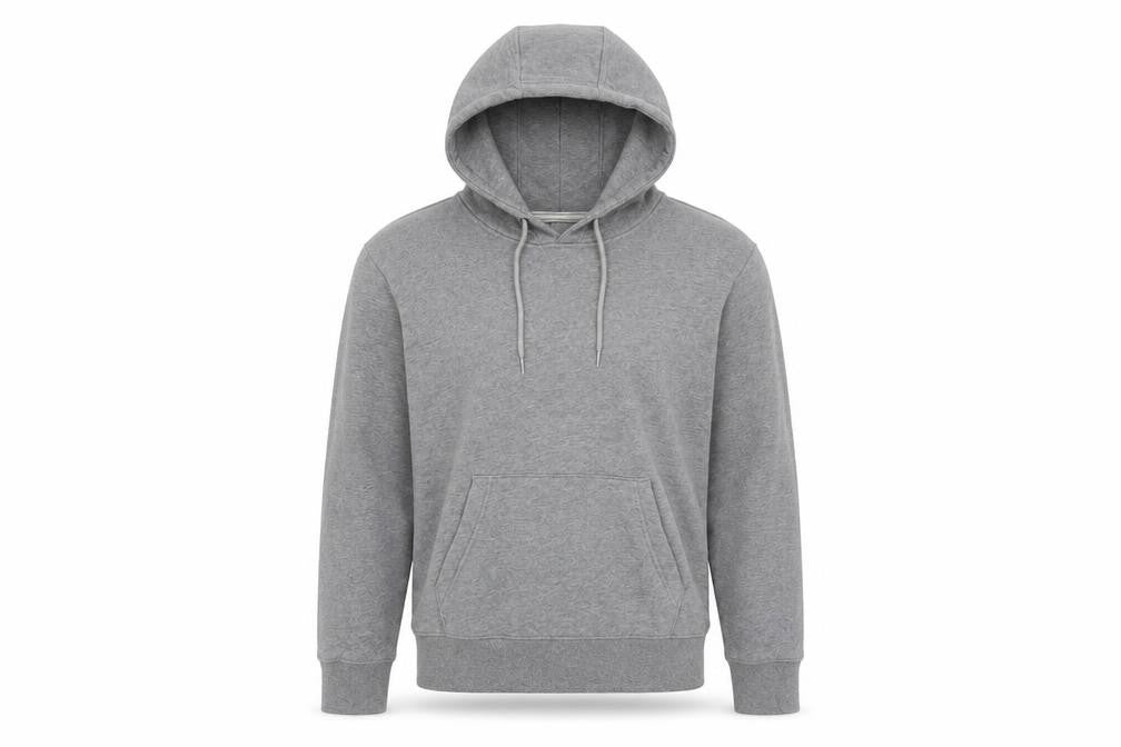 Decathlon Men's Grey Pullover Hoodie M Regular Fit Cotton Blend