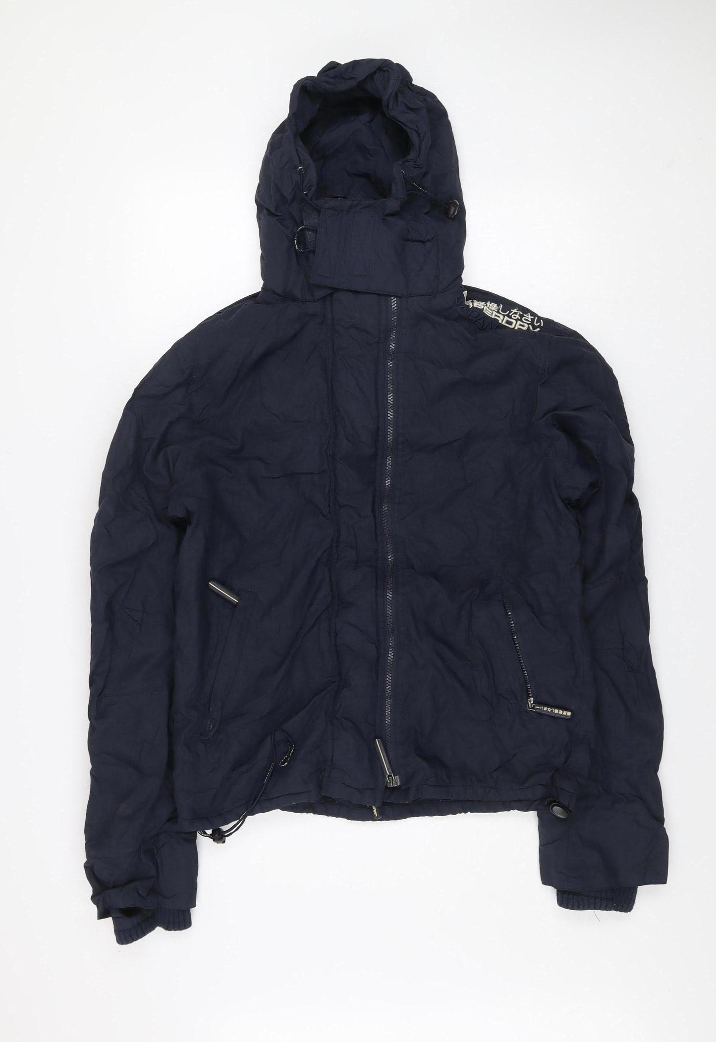 Superdry Men's Blue L Hooded Windbreaker Jacket Casual Outdoor