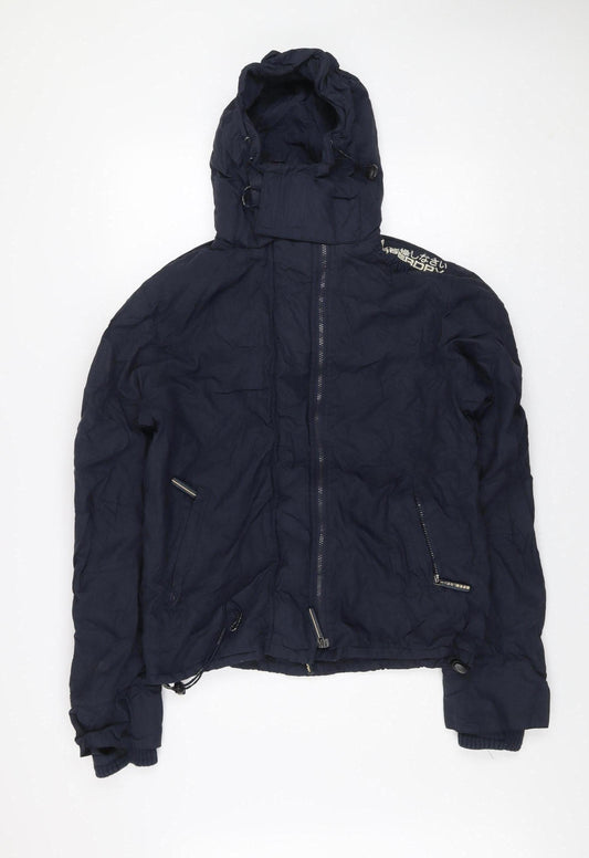 Superdry Men's Blue L Hooded Windbreaker Jacket Casual Outdoor