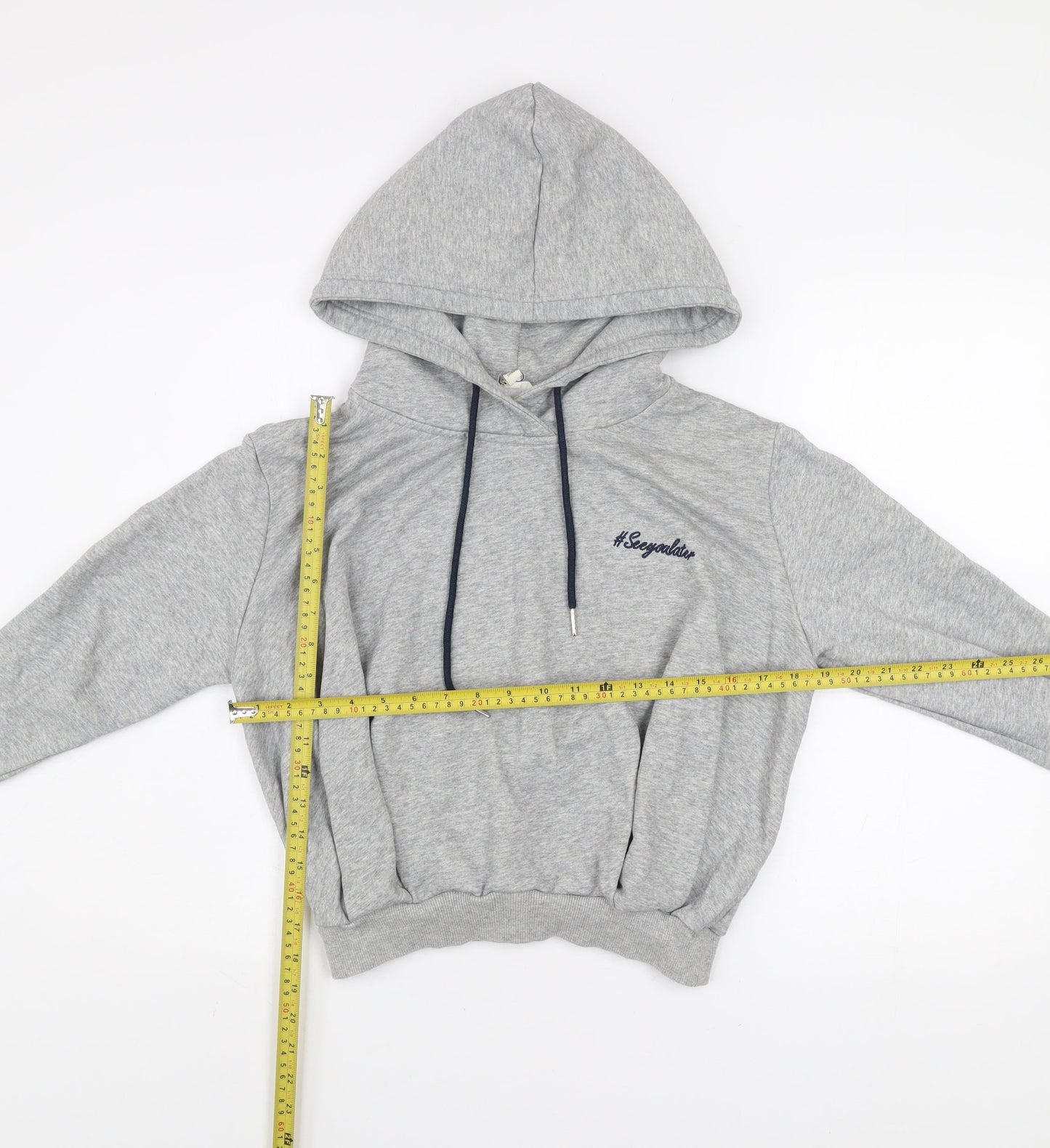 Evidnt Los Angeles Women's Grey Pullover Hoodie XS Flared Sleeve Cotton