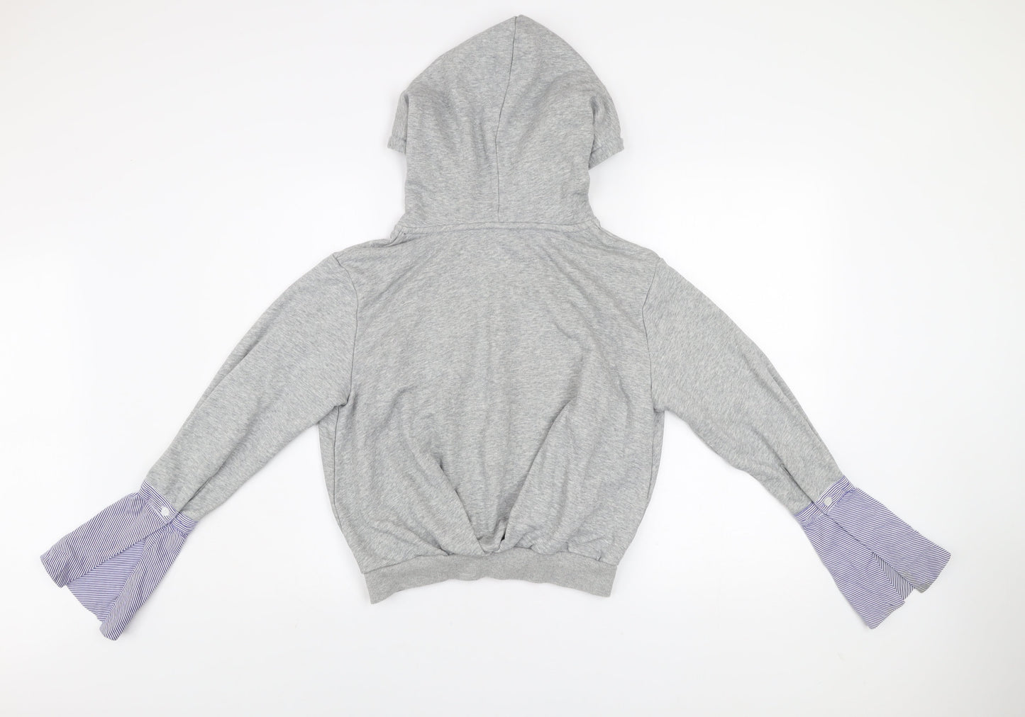 Evidnt Los Angeles Women's Grey Pullover Hoodie XS Flared Sleeve Cotton