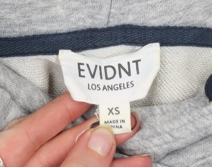 Evidnt Los Angeles Women's Grey Pullover Hoodie XS Flared Sleeve Cotton