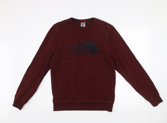 The North Face Men's Brown Logo Crew Neck Pullover Sweatshirt Size S