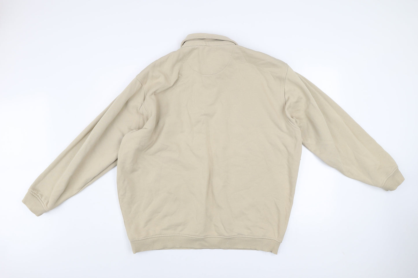 EWM Men's Beige XL Henley Sweatshirt Classic Cotton Mix