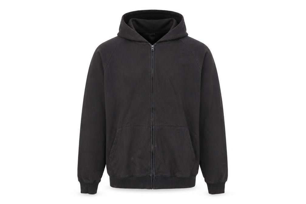 idlt Men's Black L Full Zip Hooded Basic Jacket