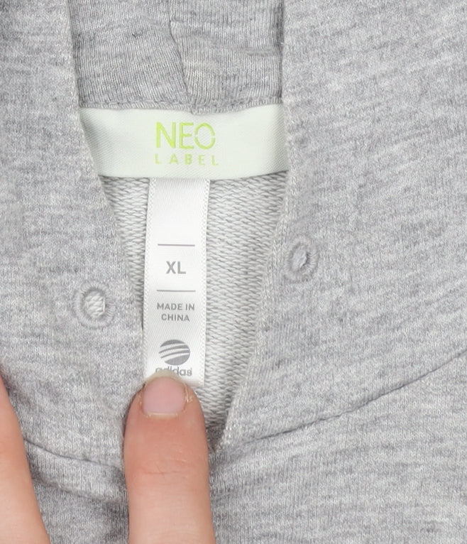 Adidas Men’s Grey Pullover Hoodie XL Sports Logo Sweatshirt