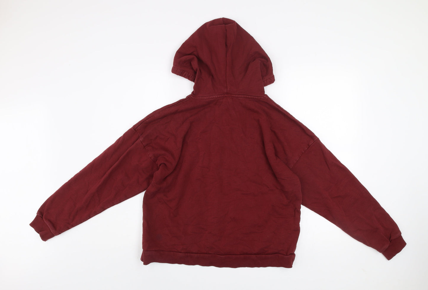 ASOS Women Burgundy Pullover Hoodie Size 8 Cotton Casual