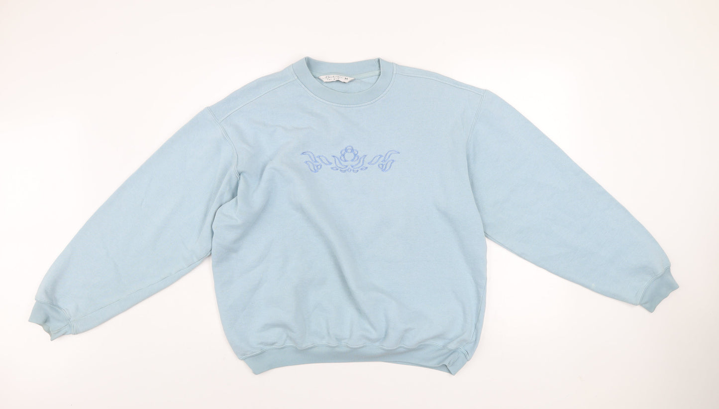 Berkertex Men Blue Embroidered Pullover Sweatshirt Size M