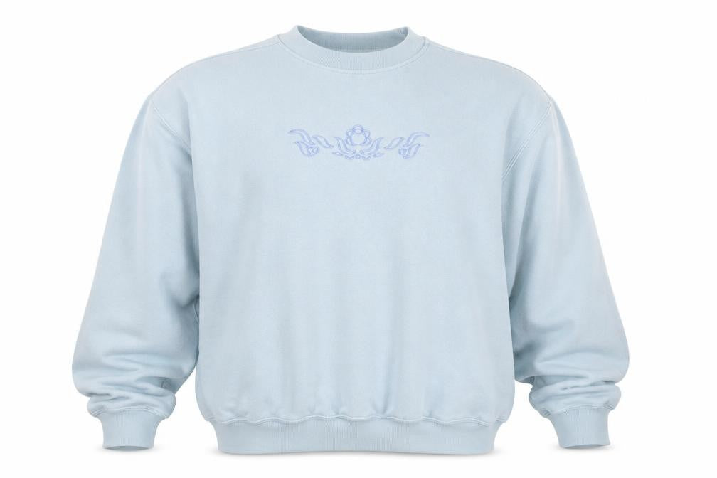 Berkertex Men Blue Embroidered Pullover Sweatshirt Size M