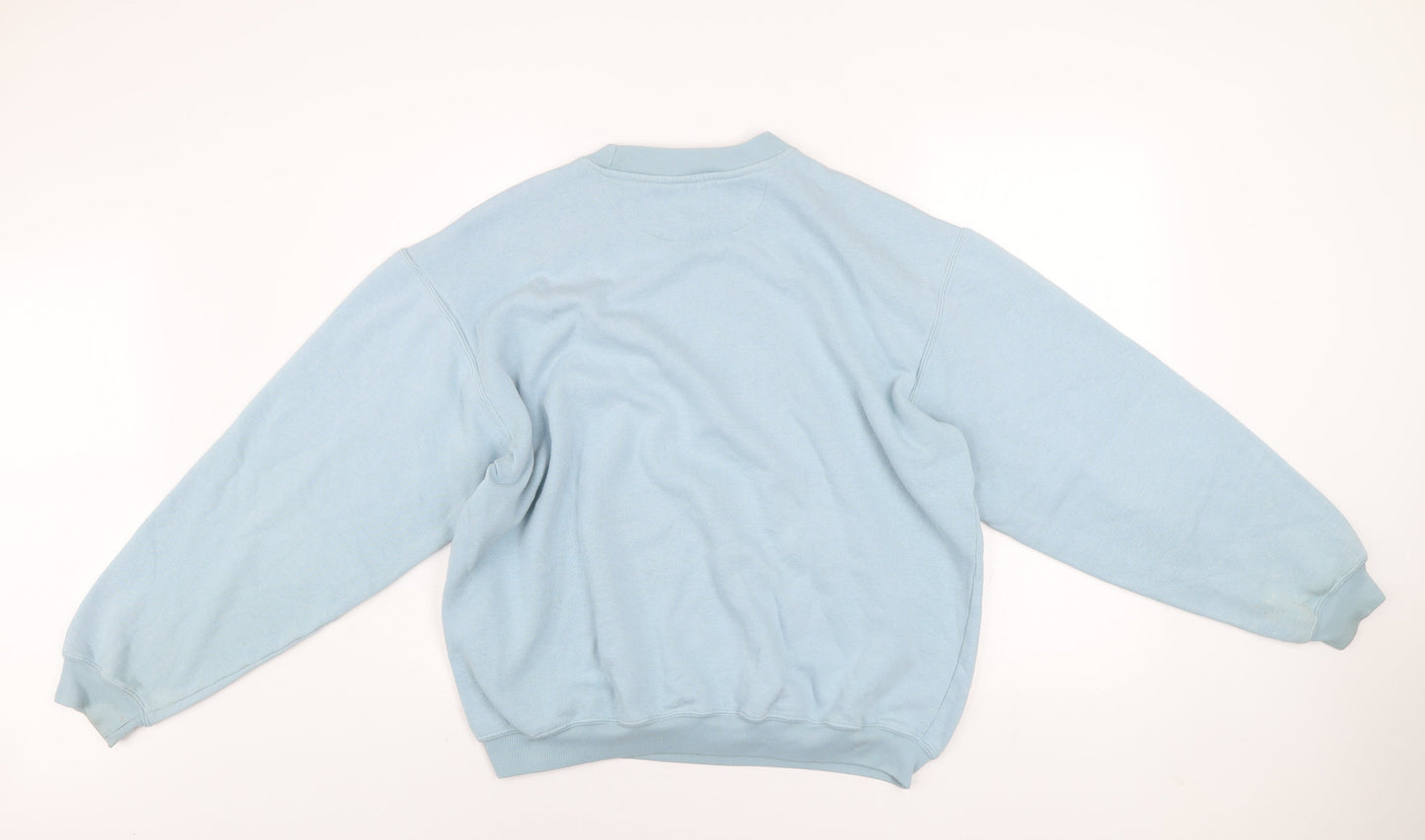 Berkertex Men Blue Embroidered Pullover Sweatshirt Size M