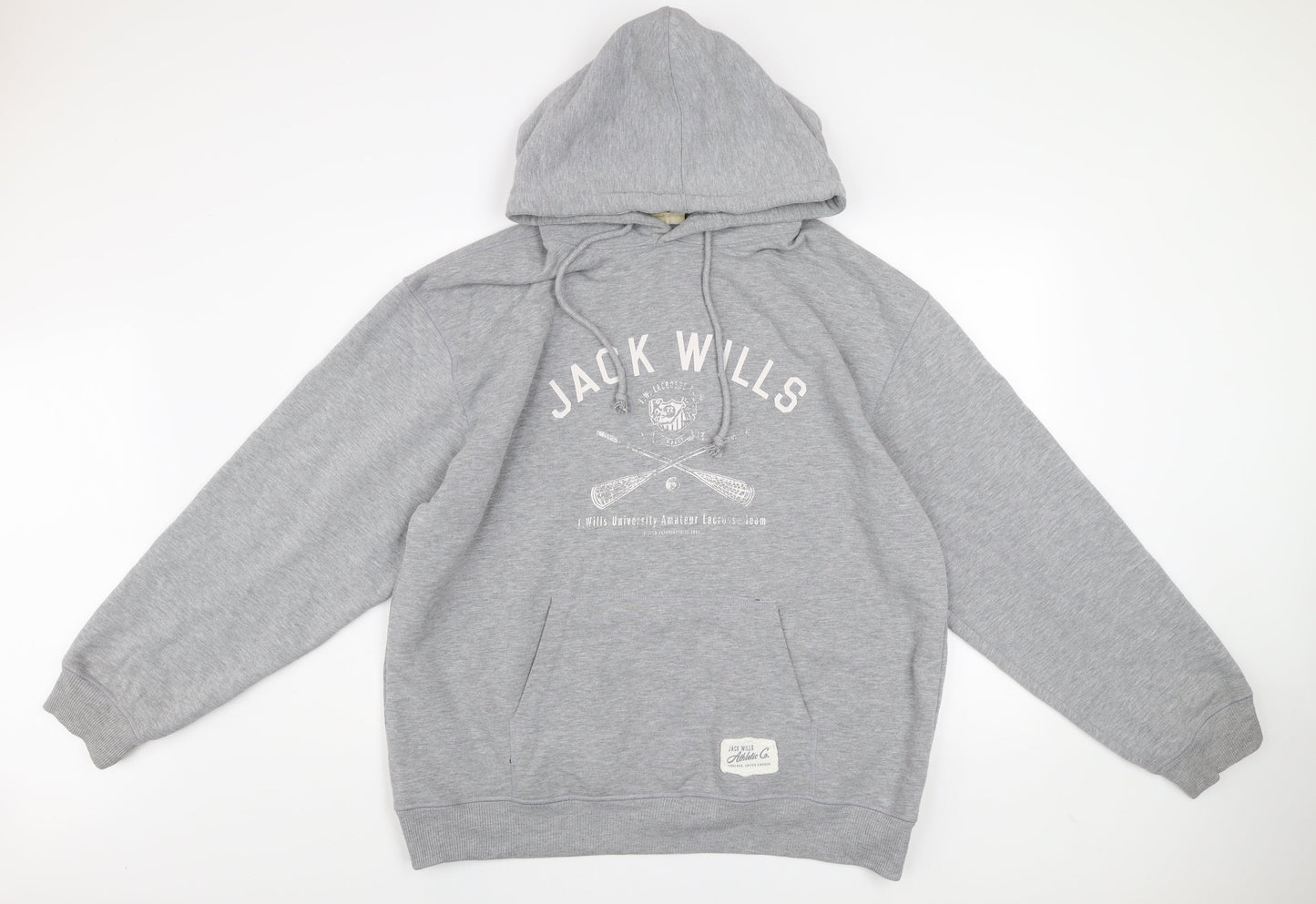 Mens UK XL Regular Jack Wills Grey Pullover Hoodie
