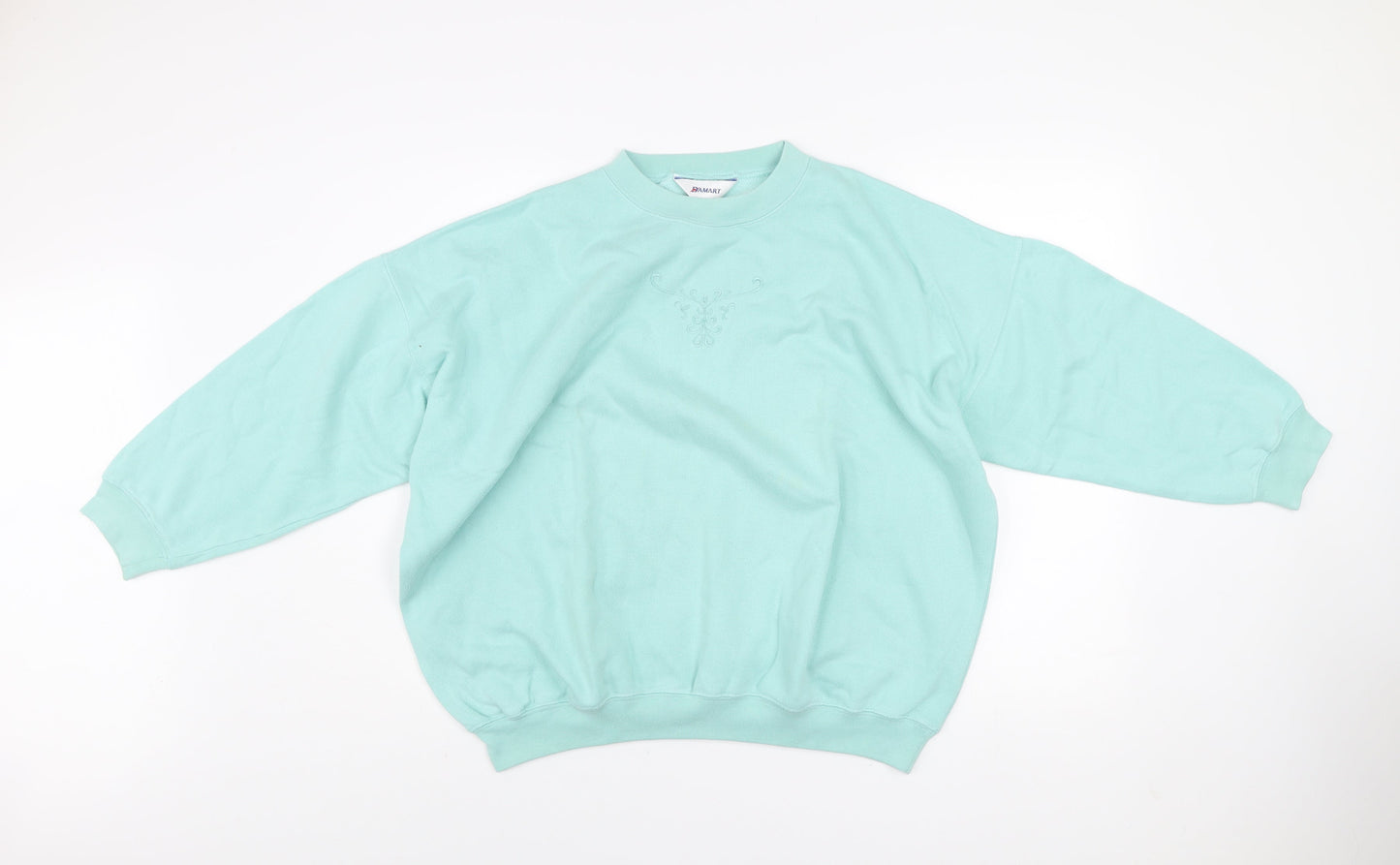 Damart Women’s Mint Green Cotton Blend Pullover Sweatshirt Size 20/22