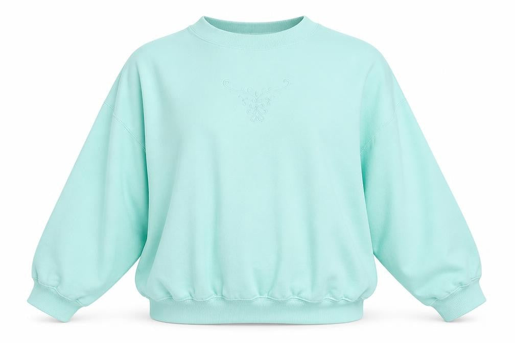 Damart Women’s Mint Green Cotton Blend Pullover Sweatshirt Size 20/22