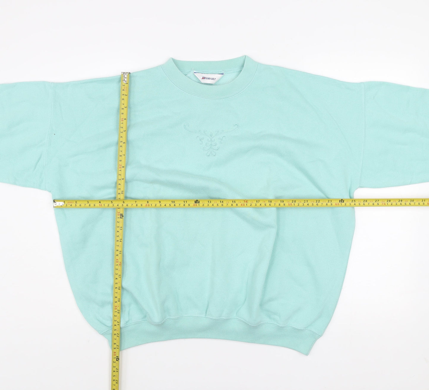 Damart Women’s Mint Green Cotton Blend Pullover Sweatshirt Size 20/22