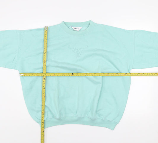 Damart Women’s Mint Green Cotton Blend Pullover Sweatshirt Size 20/22