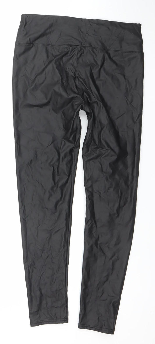 Yu & Me Paris Black Stretch Leather Look Womens Leggings XL/2XL