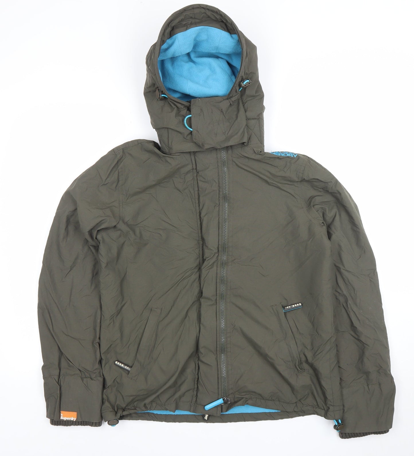 Superdry Womens Green XL Windcheater Hooded Windbreaker Jacket