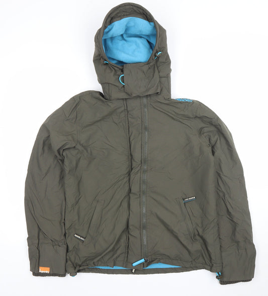 Superdry Womens Green XL Windcheater Hooded Windbreaker Jacket