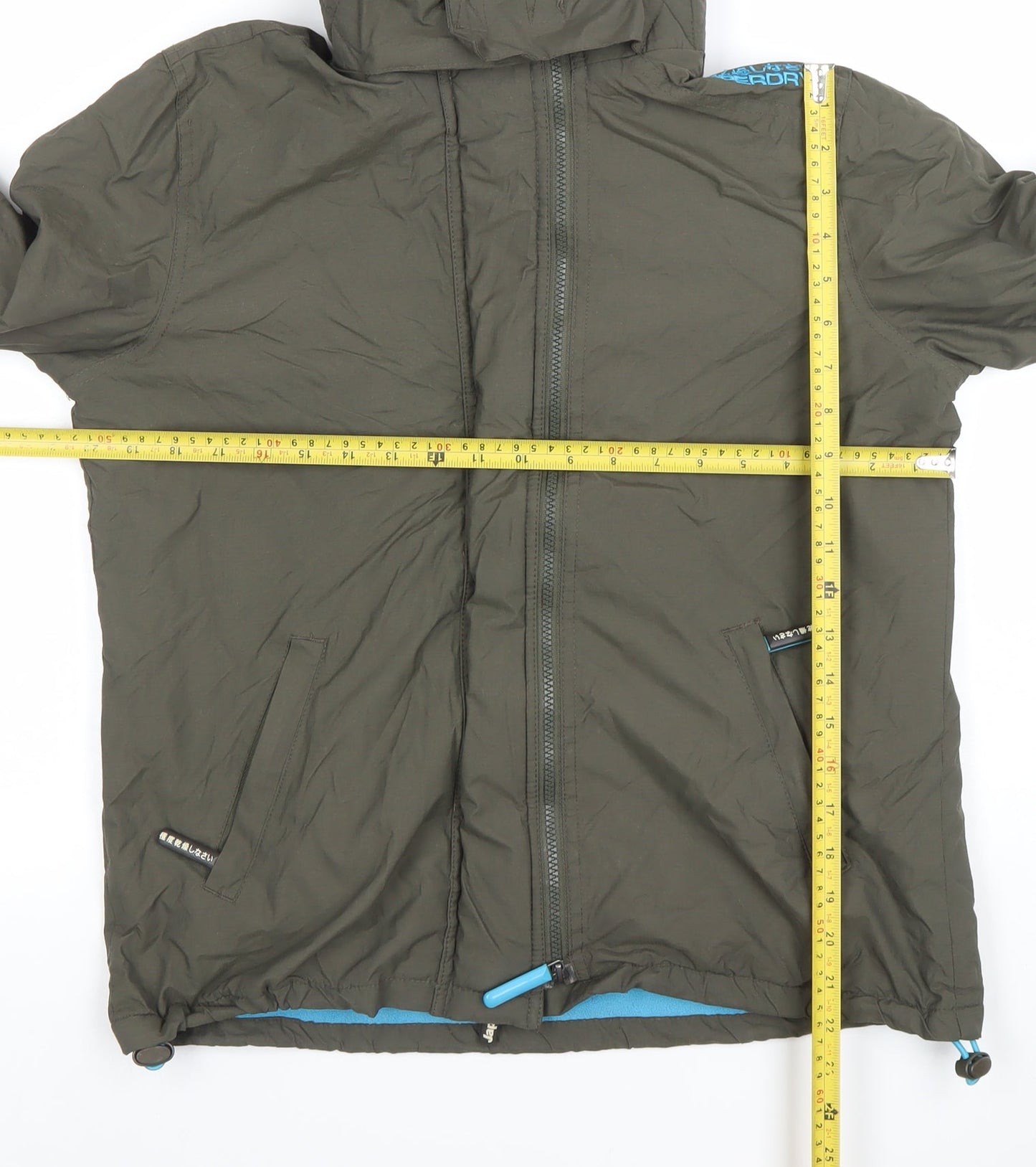 Superdry Womens Green XL Windcheater Hooded Windbreaker Jacket