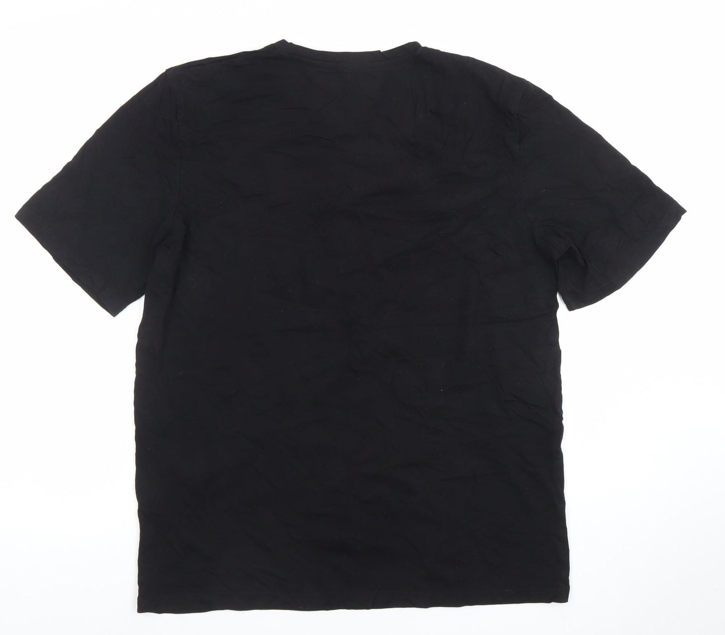Mens UK Size L JACK & JONES Black  Cotton T-Shirt