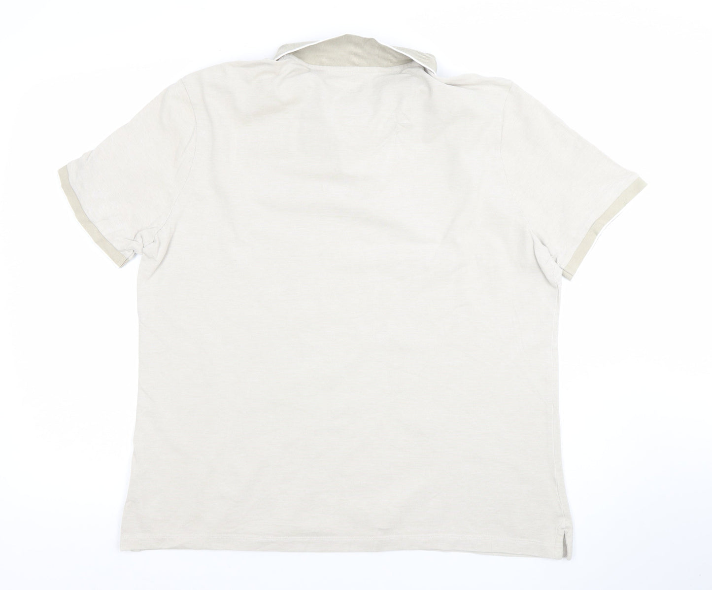 Marks and Spencer Men’s Beige Regular Fit Cotton Polo Shirt XL