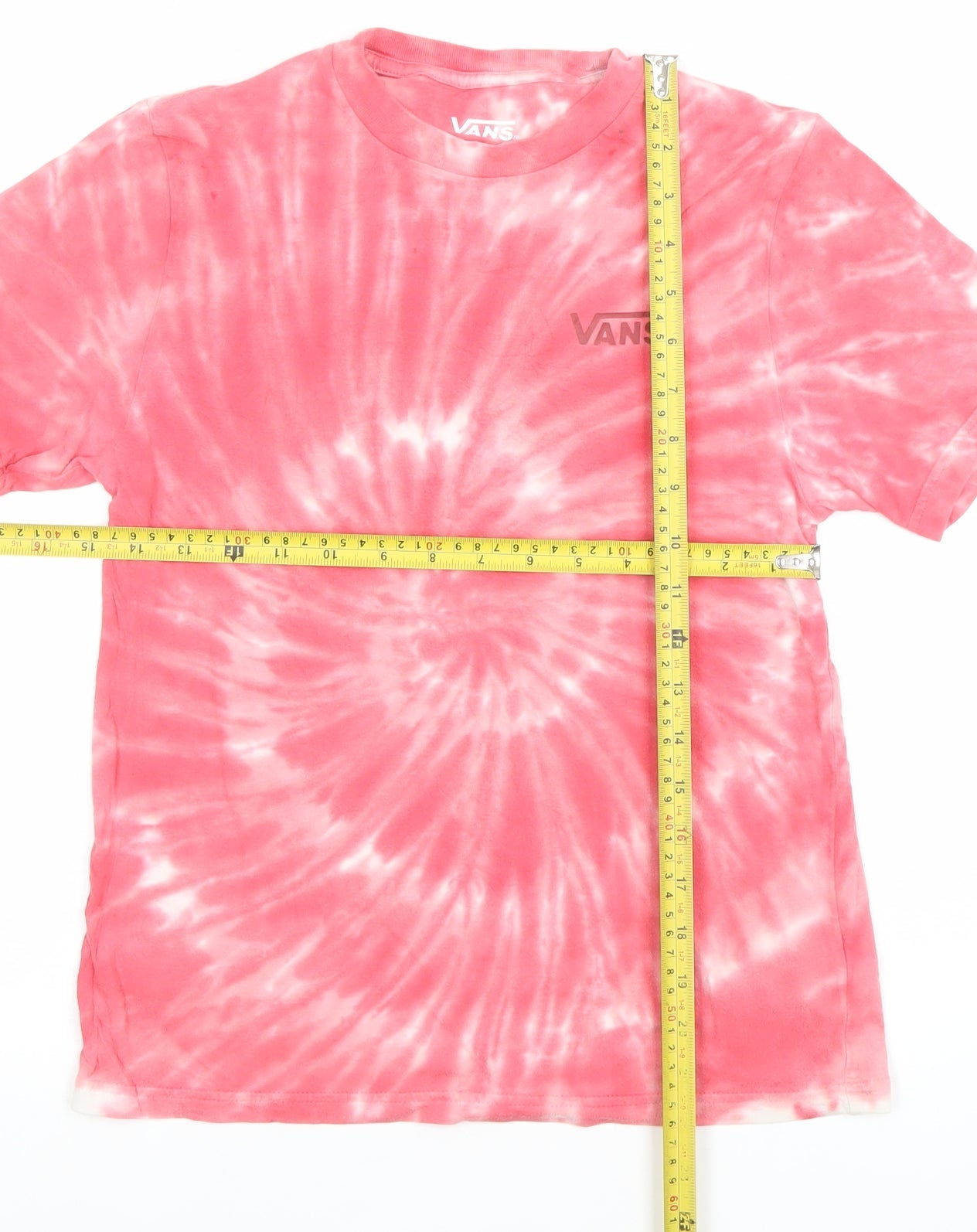 Vans Womens Pink Tie-Dye Classic Fit Cotton T-Shirt Size S