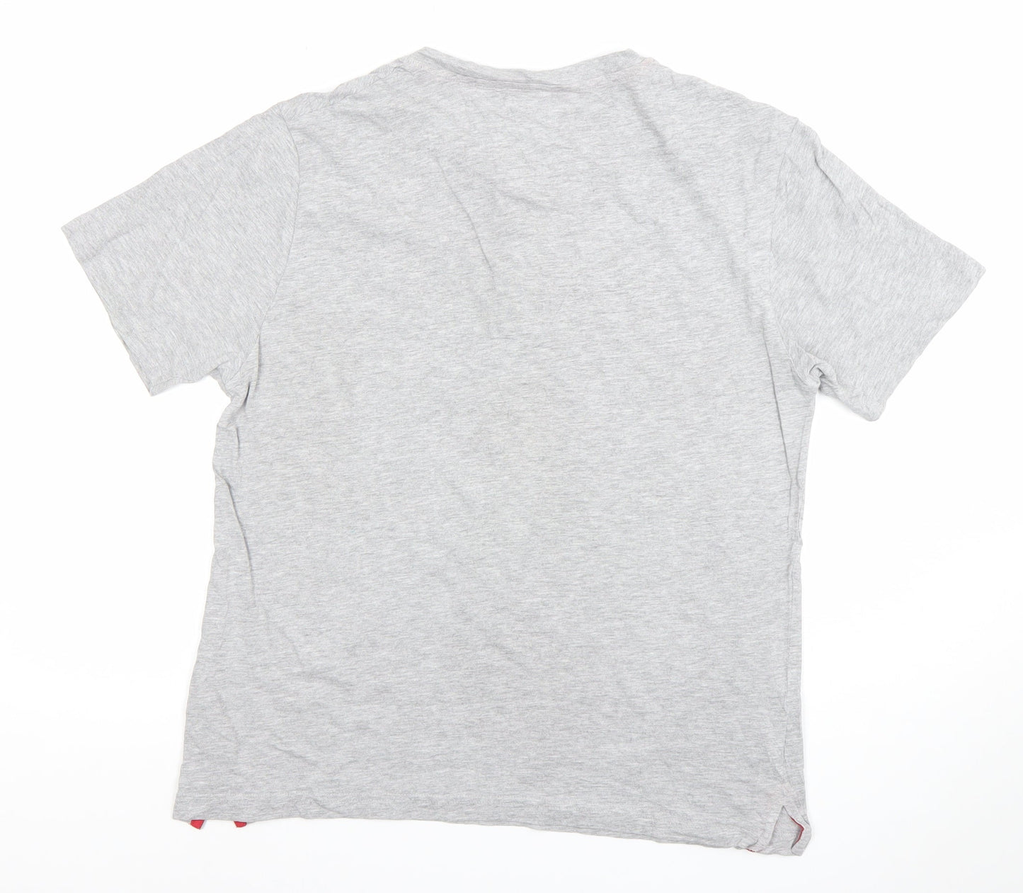 Lee Cooper Originals Men's Grey Henley Short Sleeve T-Shirt M