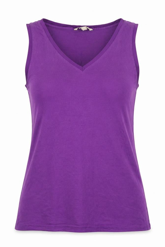 Banana Republic Women's Purple V-Neck Sleeveless Tank Top Size S