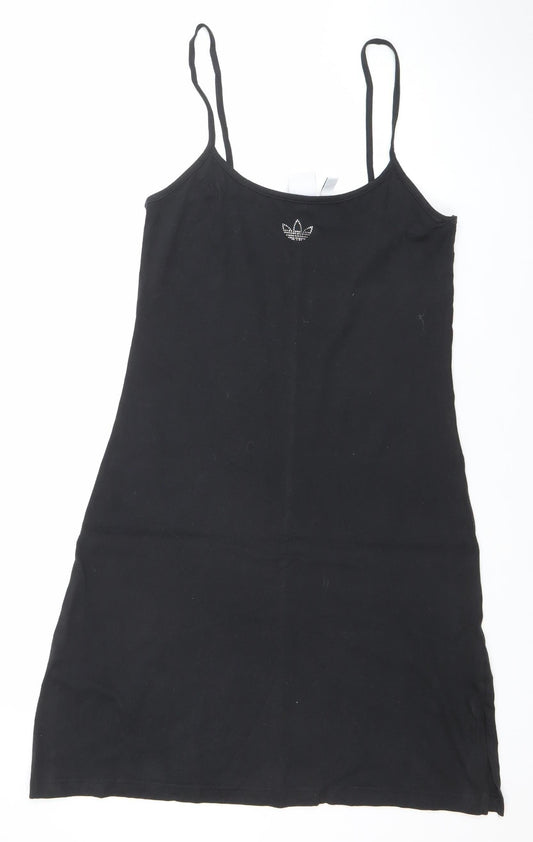 adidas Women Black Slip Jersey Mini Dress Size 8