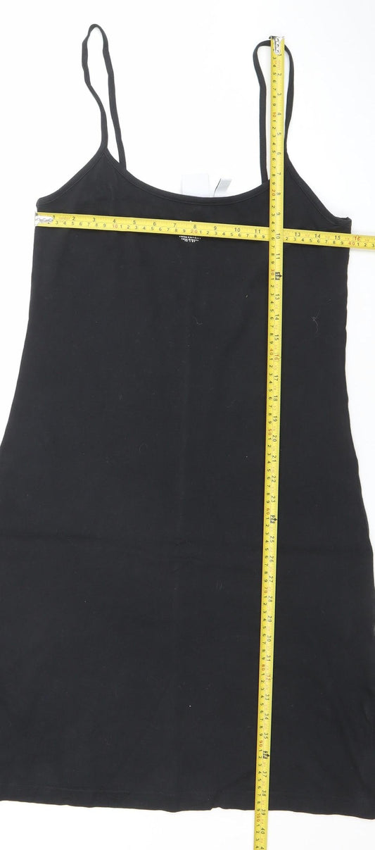 adidas Women Black Slip Jersey Mini Dress Size 8
