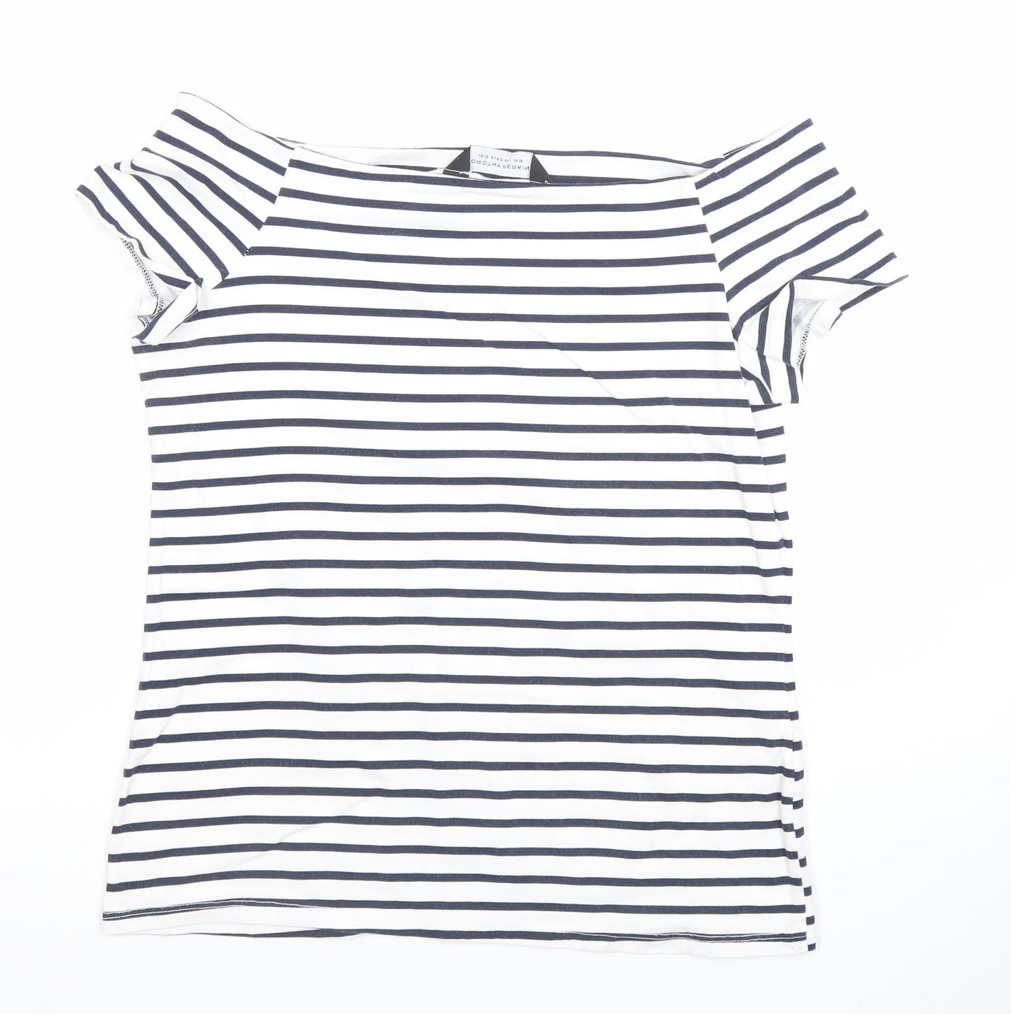 Dorothy Perkins Women’s White Navy Striped Boat Neck T-Shirt Size 16